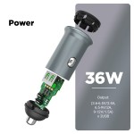 Автомобильное зарядное устройство ArmorStandart 2USB 36W 2.4A QC3.0 Grey + кабель USB-Lightning (ARM82458)