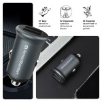 Автомобильное зарядное устройство ArmorStandart 2USB 36W 2.4A QC3.0 Grey + кабель USB-Lightning (ARM82458)