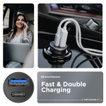 Автомобильное зарядное устройство ArmorStandart 1USB 1Type-C PD 20W 2.4A QC 3.0 Grey + кабель Type-C-Type-C (ARM82461)