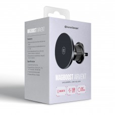 Автодержатель магнитный с беспроводной зарядкой ArmorStandart MagBoost Airvent Black (ARM85337)