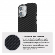Чехол накладка ArmorStandart PC LikeCarbon2 MagCase для Apple iPhone 17 Carbon Black (ARM86257)