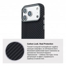 Чехол накладка ArmorStandart PC LikeCarbon2 MagCase для Apple iPhone 17 Pro Carbon Black (ARM86258)