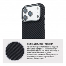 Чехол накладка ArmorStandart PC LikeCarbon2 MagCase для Apple iPhone 17 Pro Max Carbon Black (ARM86259)