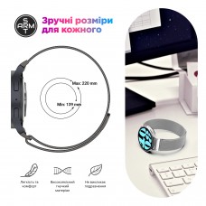 Ремешок Metal ArmorStandart Milanese Magnetic для Samsung Watch 7 / FE / 6 / 6 Classic / 5 / 5 Pro / 4 / 4 Classic Silver (ARM86845)