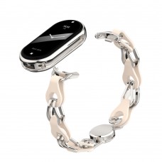 Ремешок Metal+PU ArmorStandart Chain Wristband для Xiaomi Smart Band 10/9/8 Beige (ARM86886)