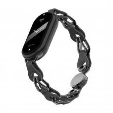 Ремешок Metal+PU ArmorStandart Chain Wristband для Xiaomi Smart Band 10/9/8 Black (ARM86887)