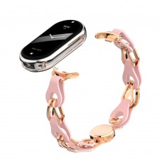 Ремешок Metal+PU ArmorStandart Chain Wristband для Xiaomi Smart Band 10/9/8 Pink (ARM86888)