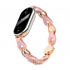 Ремешок Metal+PU ArmorStandart Chain Wristband для Xiaomi Smart Band 10/9/8 Pink (ARM86888)