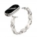 Ремешок Metal+PU ArmorStandart Chain Wristband для Xiaomi Smart Band 10/9/8 Silver (ARM86889)