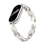 Ремешок Metal+PU ArmorStandart Chain Wristband для Xiaomi Smart Band 10/9/8 Silver (ARM86889)