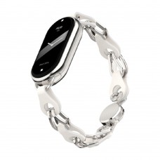Ремешок Metal+PU ArmorStandart Chain Wristband для Xiaomi Smart Band 10/9/8 Silver (ARM86889)