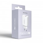 Сетевое зарядное устройство ArmorStandart Poweraze 3A 25W GaN 1Type-C 1USB White (ARM87067)