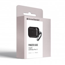 Чехол ArmorStandart TPU Panzer для кейса наушников Apple Airpods Pro 3 Black (ARM88286)