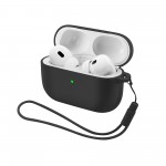 Чехол ArmorStandart TPU Silicone with straps для кейса наушников Apple Airpods Pro 3 Black (ARM88291)