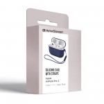 Чехол ArmorStandart TPU Silicone with straps для кейса наушников Apple Airpods Pro 3 Dark Blue (ARM88292)