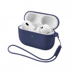 Чехол ArmorStandart TPU Silicone with straps для кейса наушников Apple Airpods Pro 3 Dark Blue (ARM88292)