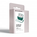 Чехол ArmorStandart TPU Silicone with straps для кейса наушников Apple Airpods Pro 3 Dark Green (ARM88293)
