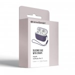 Чехол ArmorStandart TPU Silicone with straps для кейса наушников Apple Airpods Pro 3 Dark Purple (ARM88294)