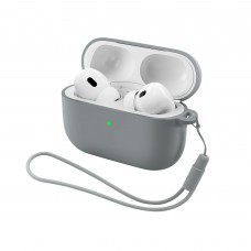 Чехол ArmorStandart TPU Silicone with straps для кейса наушников Apple Airpods Pro 3 Grey (ARM88295)