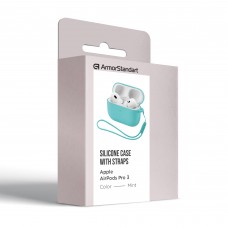 Чехол ArmorStandart TPU Silicone with straps для кейса наушников Apple Airpods Pro 3 Mint (ARM88296)