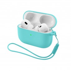 Чехол ArmorStandart TPU Silicone with straps для кейса наушников Apple Airpods Pro 3 Mint (ARM88296)