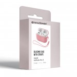 Чехол ArmorStandart TPU Silicone with straps для кейса наушников Apple Airpods Pro 3 Pink (ARM88297)