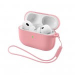 Чехол ArmorStandart TPU Silicone with straps для кейса наушников Apple Airpods Pro 3 Pink (ARM88297)
