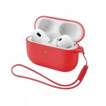 Чехол ArmorStandart TPU Silicone with straps для кейса наушников Apple Airpods Pro 3 Red (ARM88299)