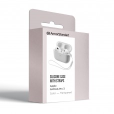 Чехол ArmorStandart TPU Silicone with straps для кейса наушников Apple Airpods Pro 3 Transparent (ARM88300)