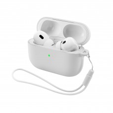 Чехол ArmorStandart TPU Silicone with straps для кейса наушников Apple Airpods Pro 3 White (ARM88301)