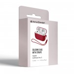 Чехол ArmorStandart TPU Silicone with straps для кейса наушников Apple Airpods Pro 3 Wine Red (ARM88302)