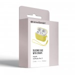 Чехол ArmorStandart TPU Silicone with straps для кейса наушников Apple Airpods Pro 3 Yellow (ARM88303)