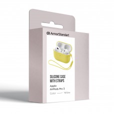 Чехол ArmorStandart TPU Silicone with straps для кейса наушников Apple Airpods Pro 3 Yellow (ARM88303)