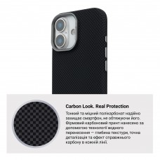 Чехол накладка ArmorStandart PC LikeCarbon2 MagCase для Apple iPhone 17 Kevlar Black (ARM88379)
