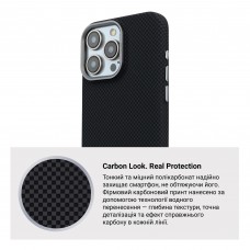 Чехол накладка ArmorStandart PC LikeCarbon2 MagCase для Apple iPhone 16 Pro Kevlar Black(ARM88381)