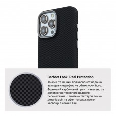 Чехол накладка ArmorStandart PC LikeCarbon2 MagCase для Apple iPhone 16 Pro Max Kevlar Black (ARM88382)