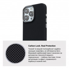Чехол накладка ArmorStandart PC LikeCarbon2 MagCase для Apple iPhone 15 Pro Max Kevlar Black (ARM88590)