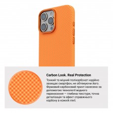 Чехол накладка ArmorStandart PC LikeCarbon2 MagCase для Apple iPhone 16 Pro Kevlar Orange (ARM88596)