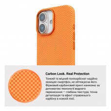 Чехол накладка ArmorStandart PC LikeCarbon2 MagCase для Apple iPhone 17 Kevlar Orange (ARM88614)
