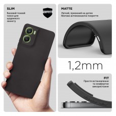 Чехол накладка TPU Armorstandart Matte Slim Fit для Motorola G06 4G Camera cover Black (ARM89062)