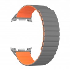Ремешок ArmorStandart TPU MagLink для Samsung Watch 8 / 8 Classic Grey Orange (silver connector) (ARM89078)