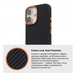 Чехол накладка ArmorStandart PC LikeCarbon2 SE MagCase для Apple iPhone 17 Black Orange (ARM89160)