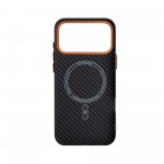Чехол накладка ArmorStandart PC LikeCarbon2 SE MagCase для Apple iPhone 17 Pro Max Black Orange (ARM89162)