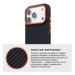 Чехол накладка ArmorStandart PC LikeCarbon2 SE MagCase для Apple iPhone 17 Pro Max Black Orange (ARM89162)