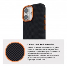 Чехол накладка ArmorStandart PC LikeCarbon2 SE MagCase для Apple iPhone 17 Kevlar Black Orange (ARM89163) Чехол накладка ArmorStandart PC LikeCarbon2 SE MagCase для Apple iPhone 17 Kevlar Black Orange (ARM89163)