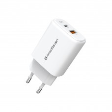 Сетевое зарядное устройство ArmorStandart AR-T202WEU PD 20W GaN 3A 1USB 1Type-C White (ARM89531)