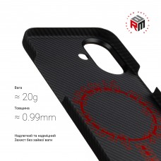Чехол накладка ArmorStandart BlackIcon Aramid Twill MagCase для Apple iPhone 17 Black (ARM90148)