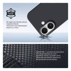 Чехол накладка ArmorStandart BlackIcon Aramid Twill MagCase для Apple iPhone 17 Black (ARM90148)