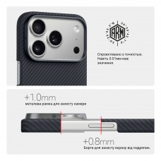Чехол накладка ArmorStandart BlackIcon Aramid Twill MagCase для Apple iPhone 17 Pro Black (ARM90149)