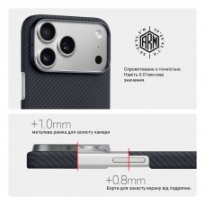 Чехол накладка ArmorStandart BlackIcon Aramid Twill MagCase для Apple iPhone 17 Pro Max Black (ARM90150)